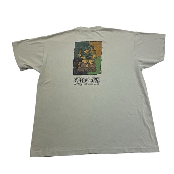 Vintage Copan Honduras Shirt Mens XL Green Mayan Short Sleeve Single Stitch - Picture 1 of 13